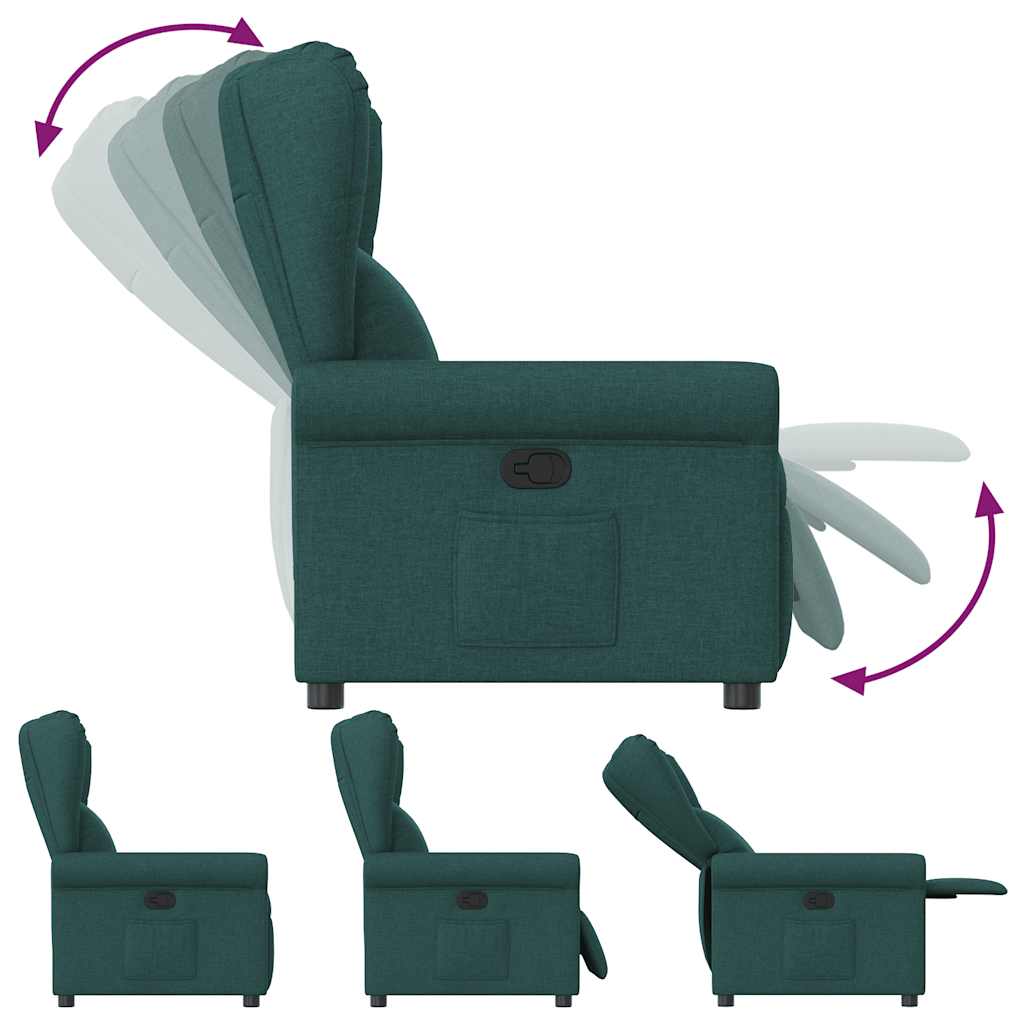 Poltrona Reclinabile in Tessuto Verde Scuro