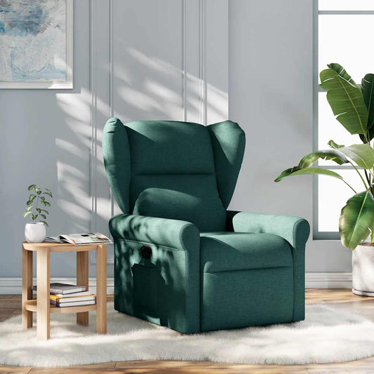 Poltrona Reclinabile in Tessuto Verde Scuro