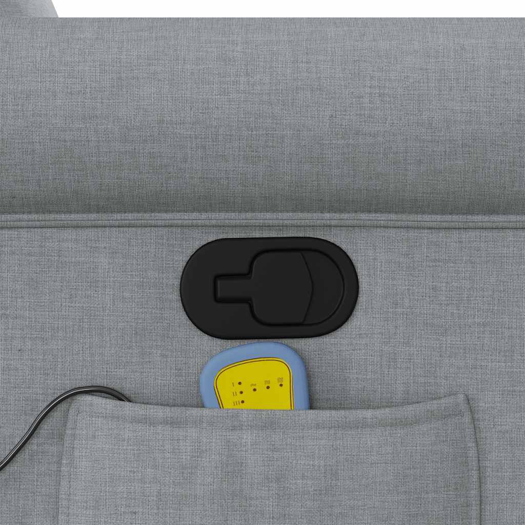 Poltrona Massaggiante Reclinabile Grigio Chiaro in Tessuto - homemem39