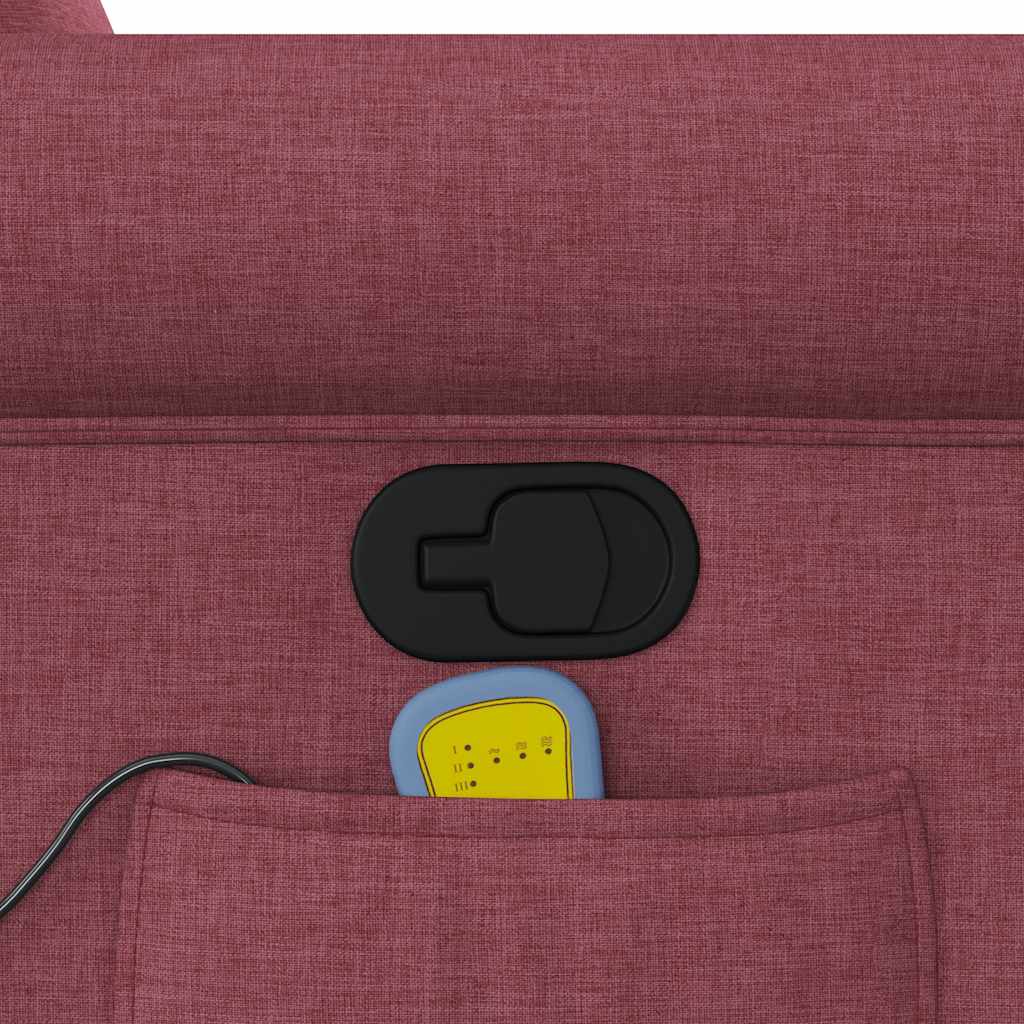 Poltrona Massaggiante Reclinabile Rosso Vino in Tessuto - homemem39