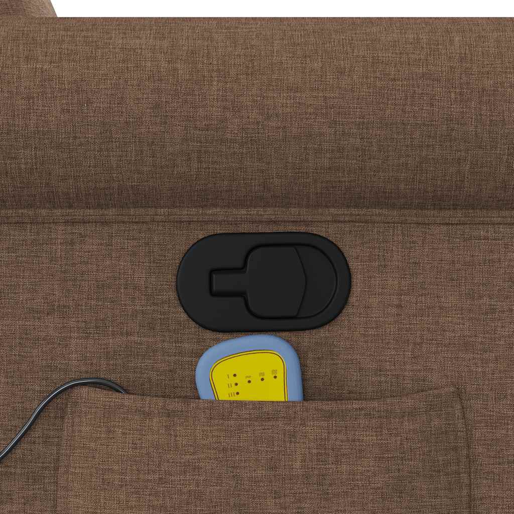 Poltrona Massaggiante Reclinabile Marrone in Tessuto - homemem39