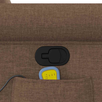 Poltrona Massaggiante Reclinabile Marrone in Tessuto - homemem39