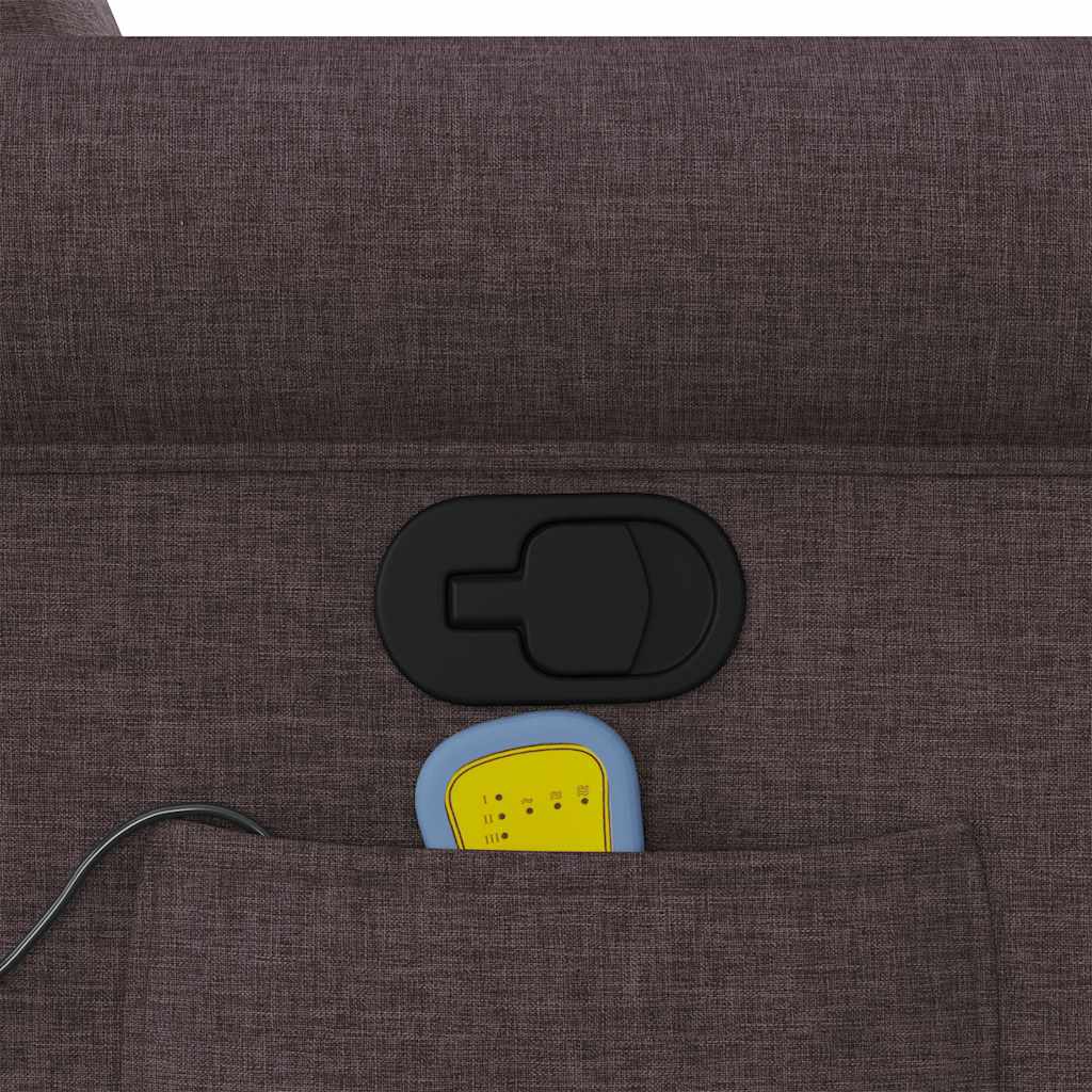 Poltrona Massaggiante Reclinabile Marrone Scuro in Tessuto - homemem39