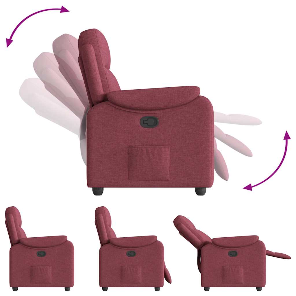 Poltrona Reclinabile in Tessuto Rosso Vino | homemem39