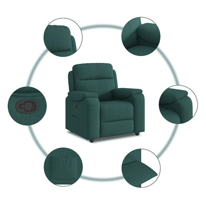 Poltrona Reclinabile in Tessuto Verde Scuro | homemem39