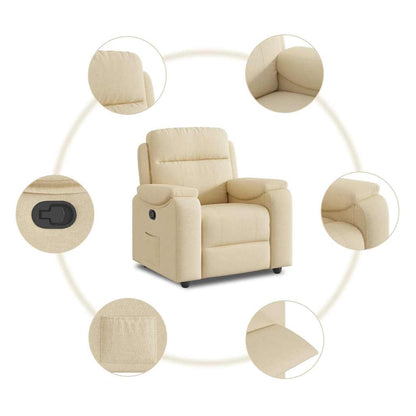 Poltrona Reclinabile in Tessuto Crema | homemem39