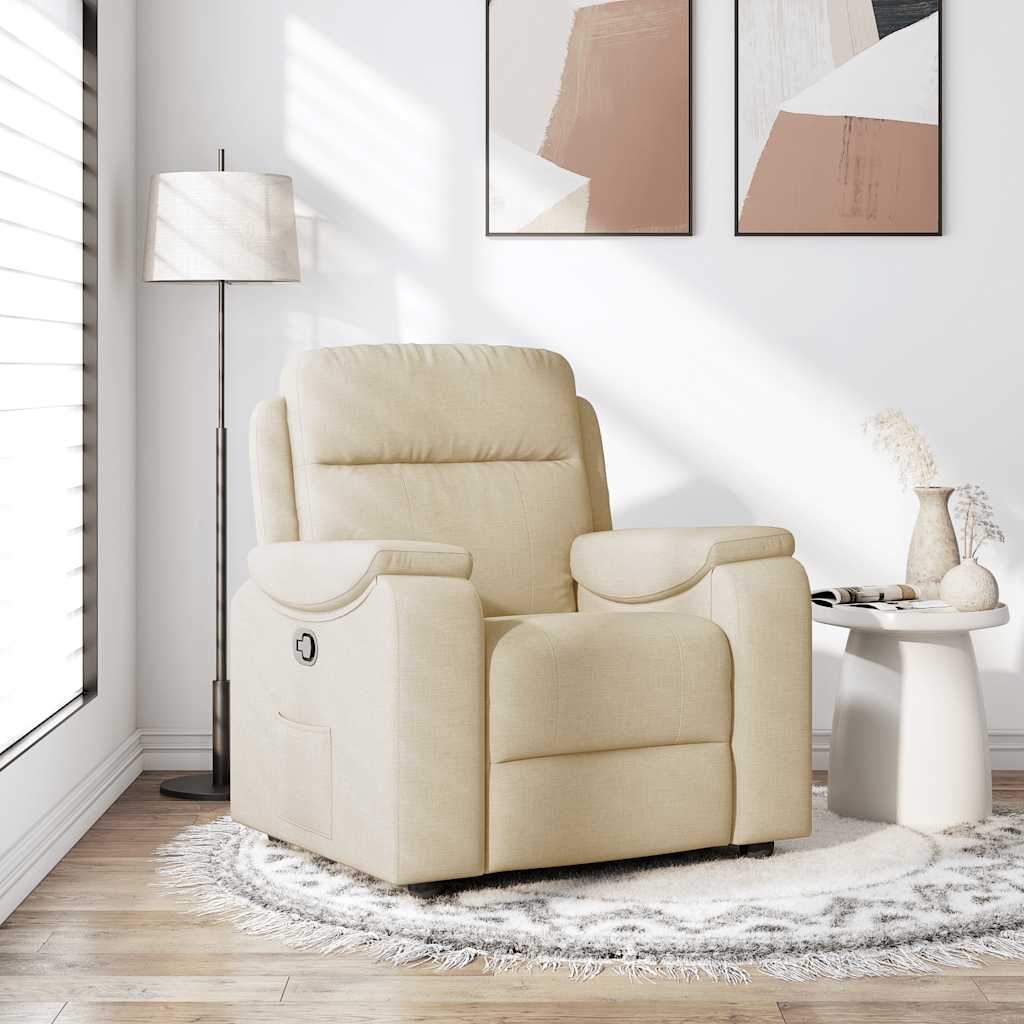 Poltrona Reclinabile in Tessuto Crema | homemem39