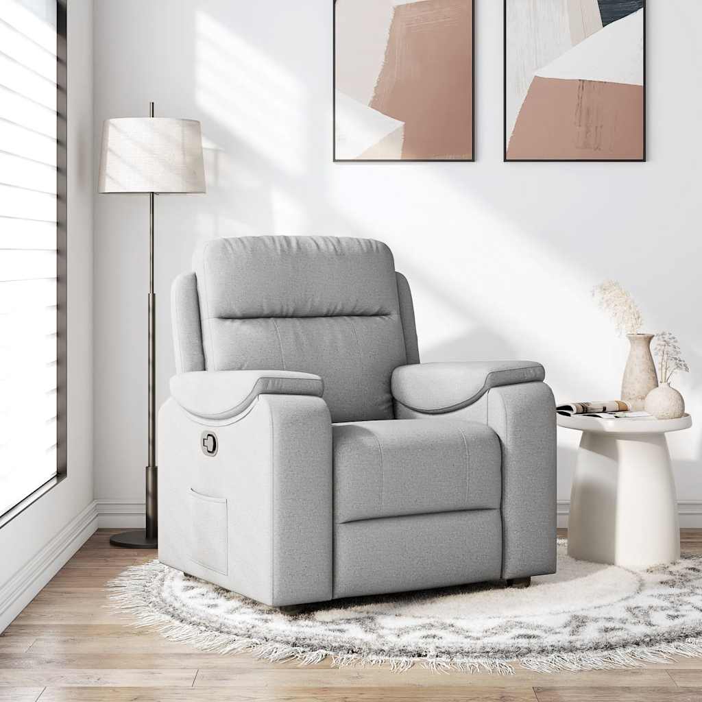 Poltrona Reclinabile in Tessuto Grigio Nuvola | homemem39