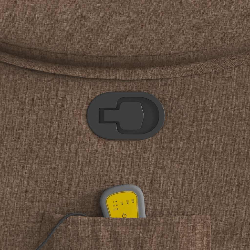 Poltrona Massaggiante Reclinabile Marrone in Tessuto - homemem39