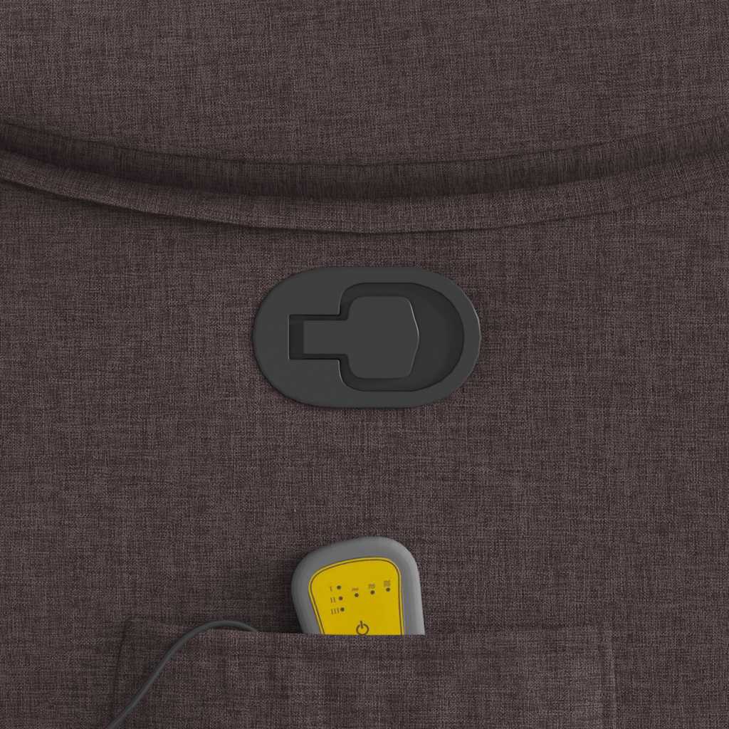 Poltrona Massaggiante Reclinabile Marrone Scuro in Tessuto - homemem39