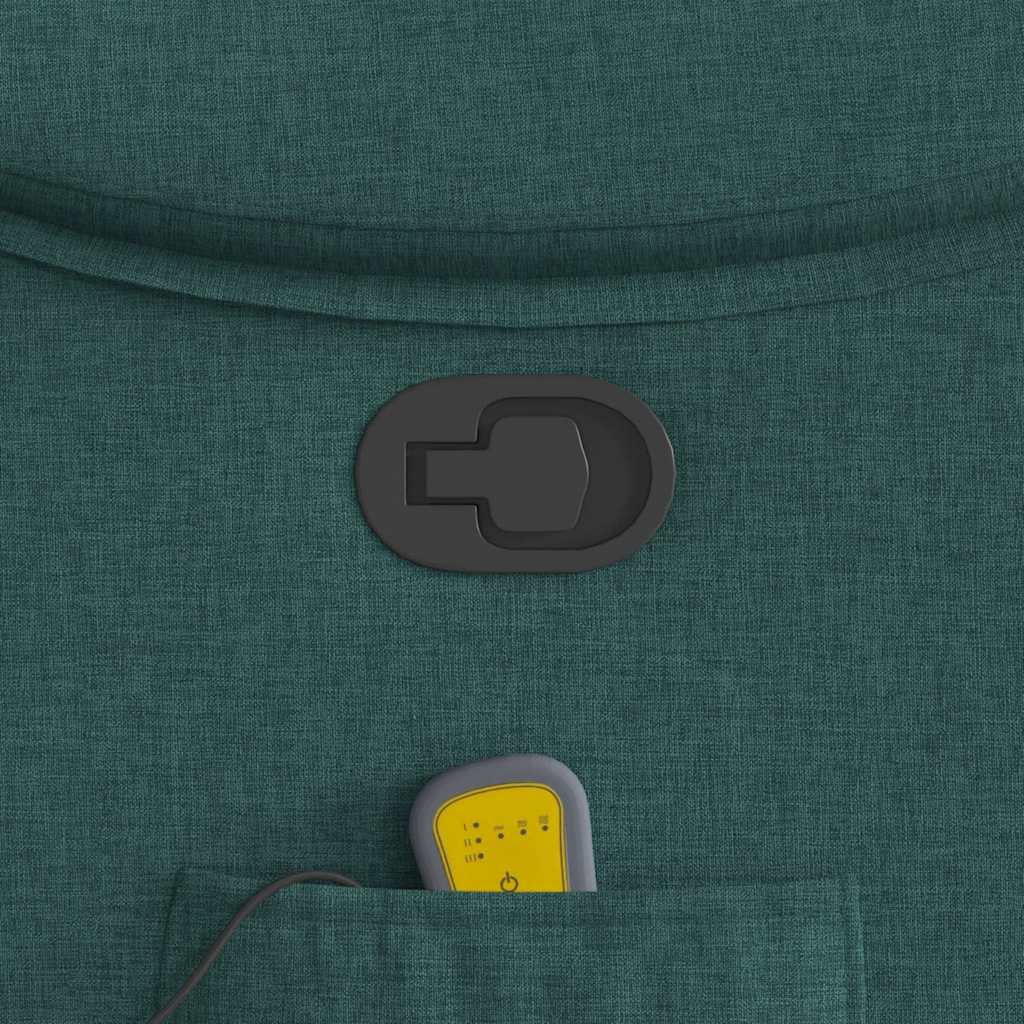 Poltrona Massaggiante Reclinabile Verde Scuro in Tessuto - homemem39