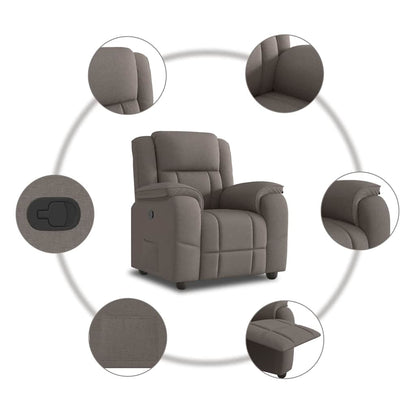 Poltrona Reclinabile in Tessuto Tortora - homemem39