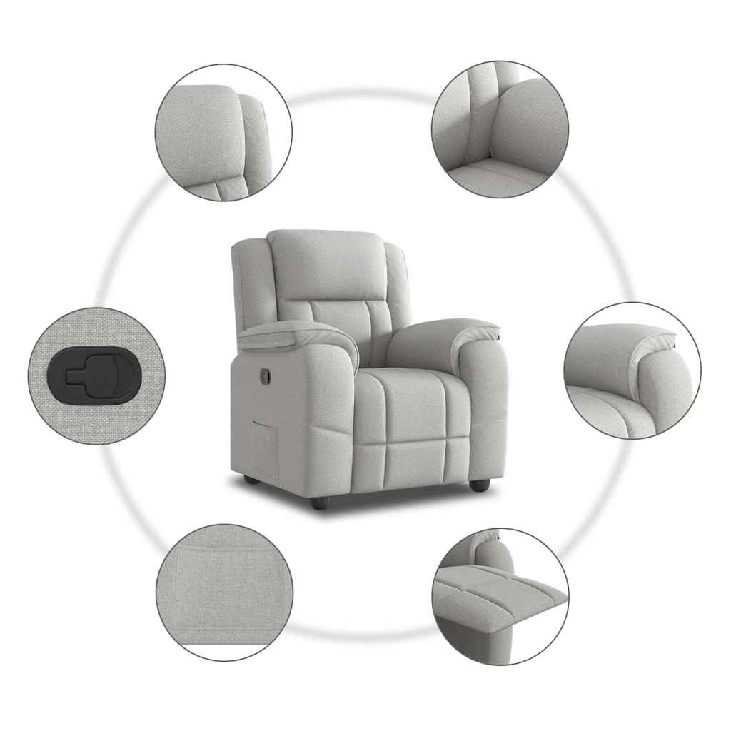 Poltrona Reclinabile in Tessuto Grigio Nuvola | homemem39
