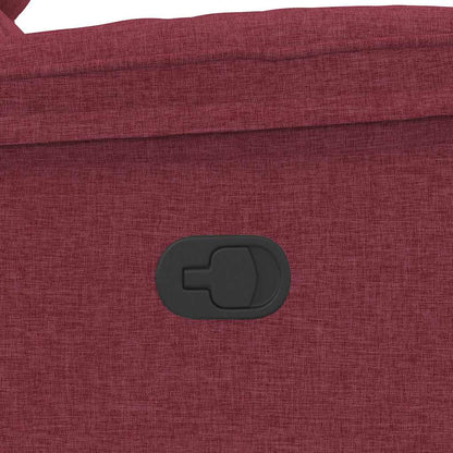 Poltrona Massaggiante Reclinabile Rosso Vino in Tessuto - homemem39