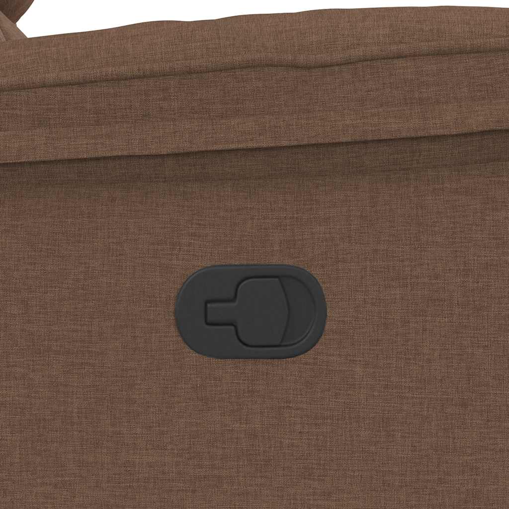 Poltrona Massaggiante Reclinabile Marrone in Tessuto - homemem39