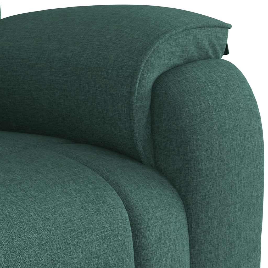 Poltrona Massaggiante Reclinabile Verde Scuro in Tessuto