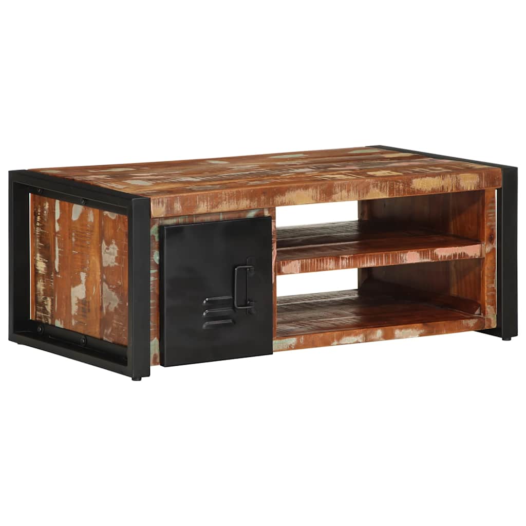 Tavolino Salotto Multicolore 90x50x36cm Legno Massello Recupero | homemem39