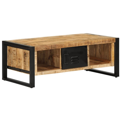 Tavolino da Salotto 90x50x36 cm Legno Massello di Mango Grezzo