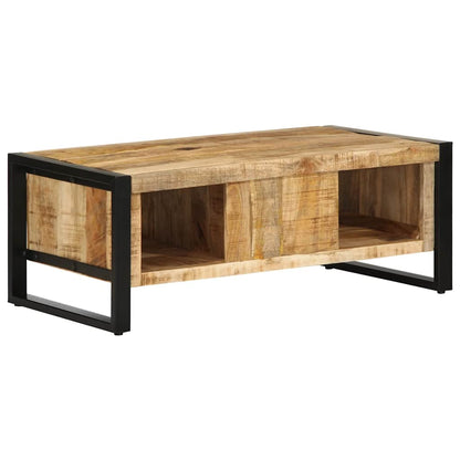 Tavolino da Salotto 90x50x36 cm Legno Massello di Mango Grezzo | homemem39