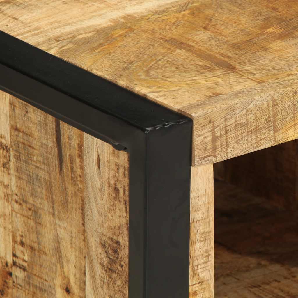 Tavolino da Salotto 90x50x36 cm Legno Massello di Mango Grezzo | homemem39