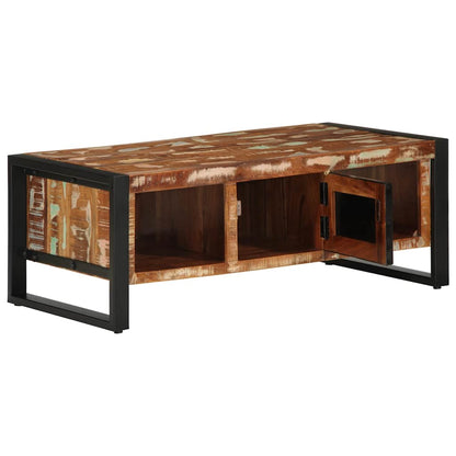 Tavolino Salotto Multicolore 90x50x36cm Legno Massello Recupero