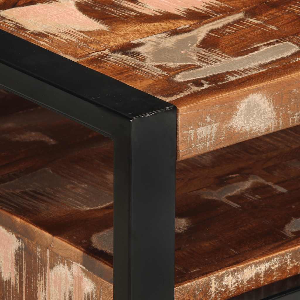 Tavolino Salotto Multicolore 90x50x36cm Legno Massello Recupero | homemem39