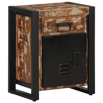 Comodino Multicolore 40x30x50 cm in Legno Massello Recupero - homemem39