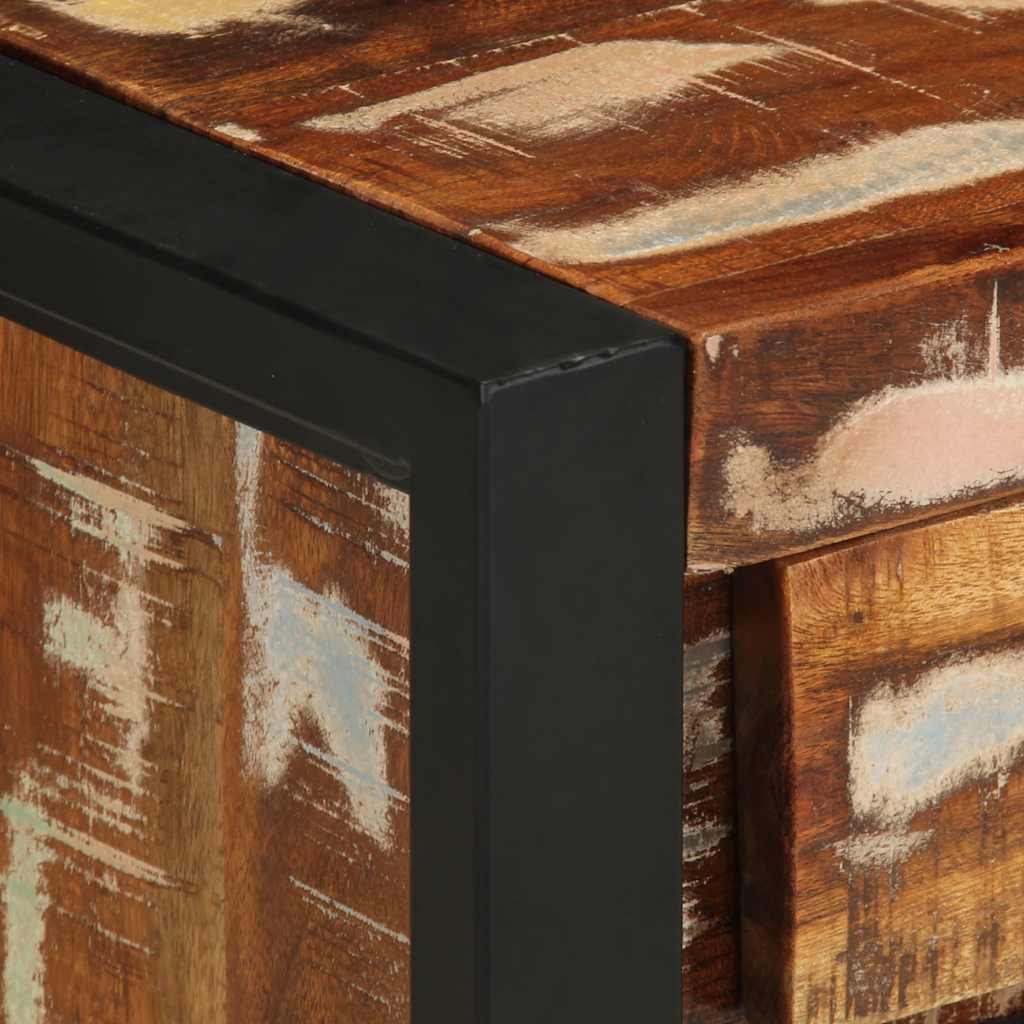 Comodino Multicolore 40x30x50 cm in Legno Massello Recupero | homemem39