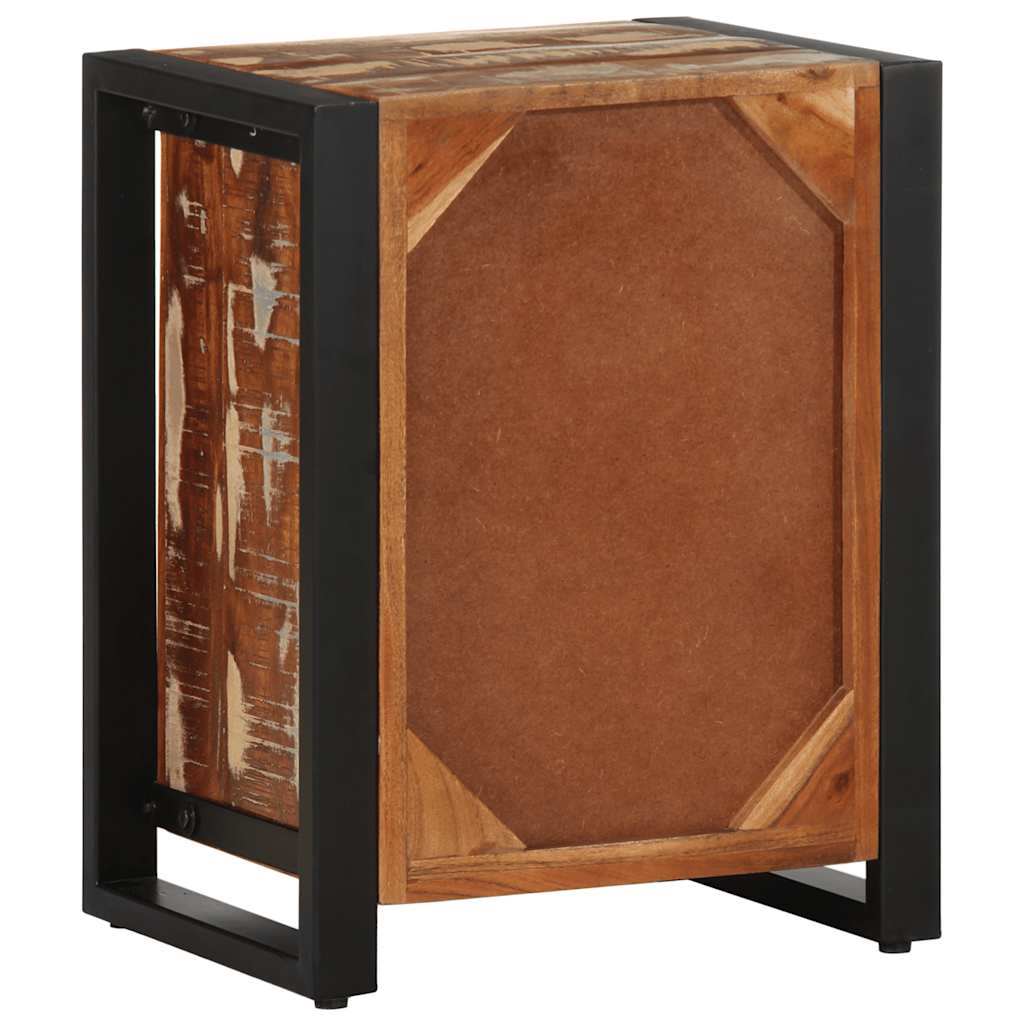 Comodini 2 pz Multicolore in Legno Massello di Mango Grezzo