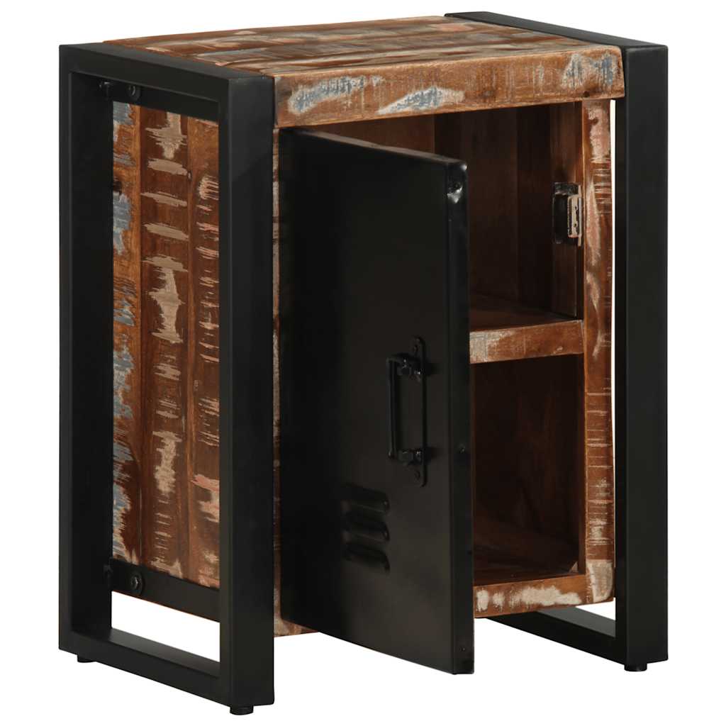 Comodino Multicolore 40x30x51 cm in Legno Massello Recupero - homemem39