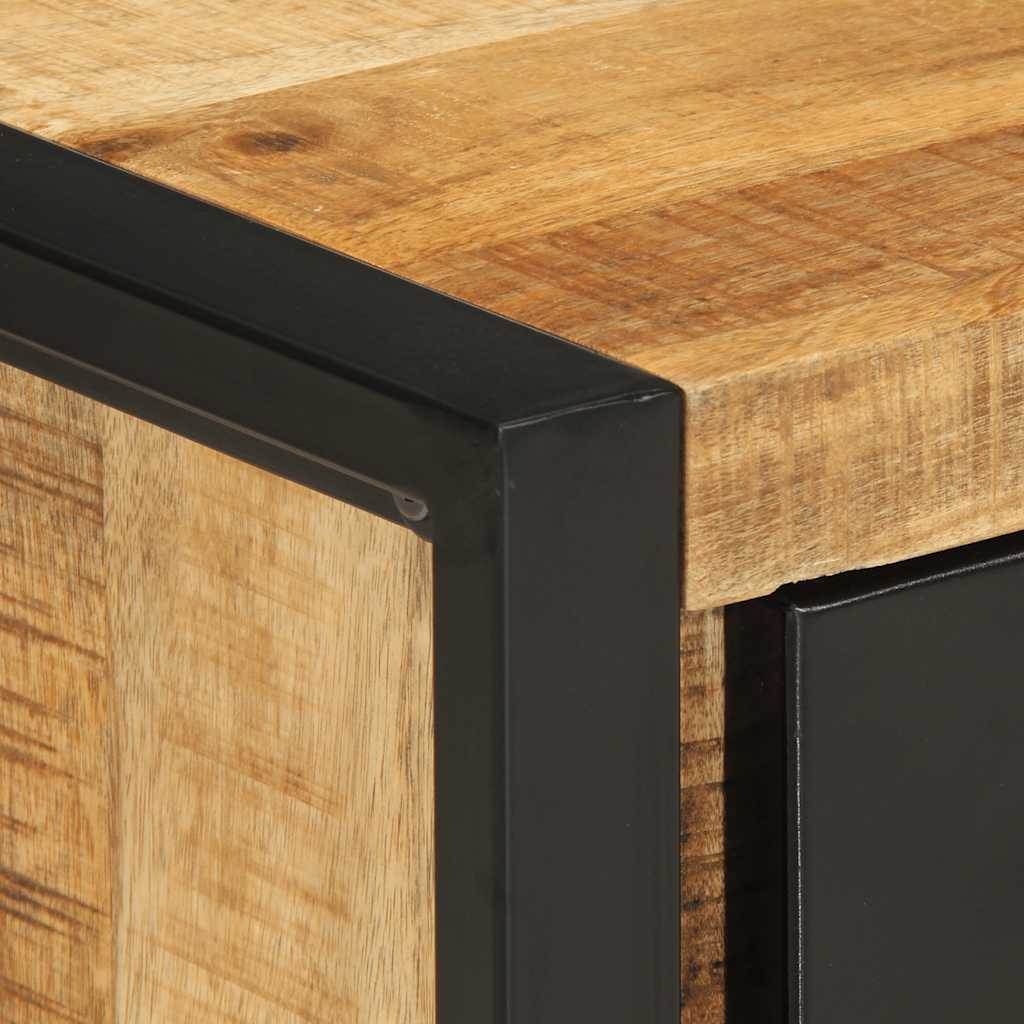 Comodino 35x34x45 cm in Legno Massello Mango Grezzo - homemem39