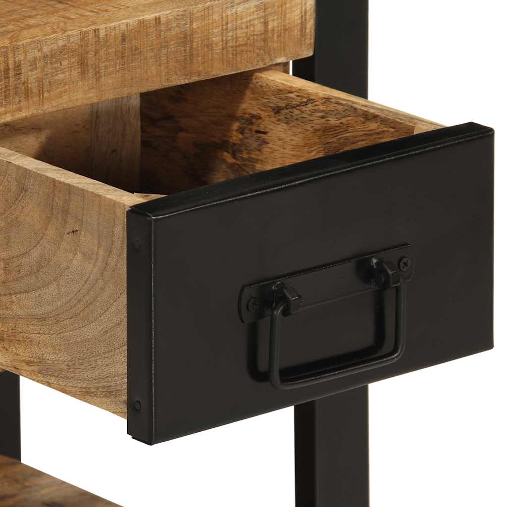 Comodino 35x34x45 cm in Legno Massello Mango Grezzo - homemem39