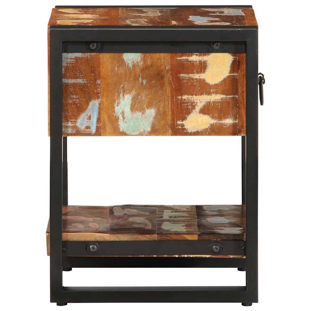 Comodino Multicolore 35x34x45 cm in Legno Massello Recupero - homemem39