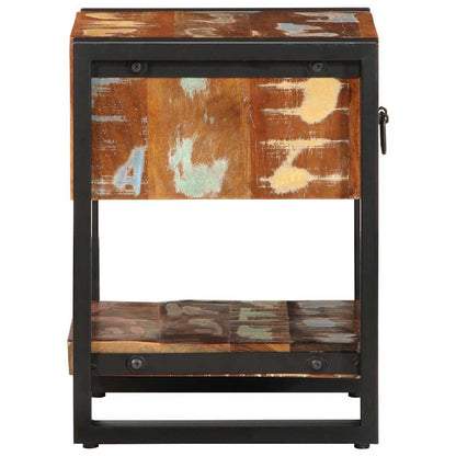 Comodino Multicolore 35x34x45 cm in Legno Massello Recupero - homemem39