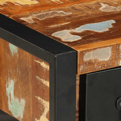 Comodino Multicolore 35x34x45 cm in Legno Massello Recupero - homemem39