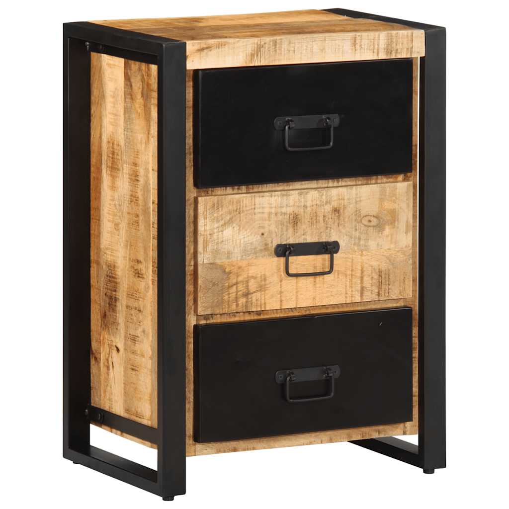 Cassettiera 50x35x70 cm in Legno Massello di Mango Grezzo | homemem39