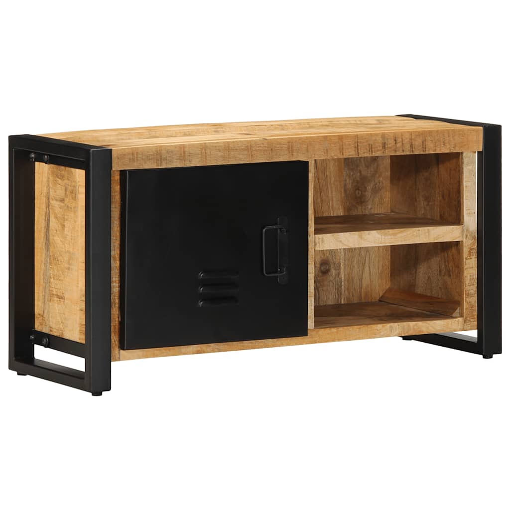 Mobile Porta TV 80x30x40 cm in Legno Massello di Mango Grezzo - homemem39