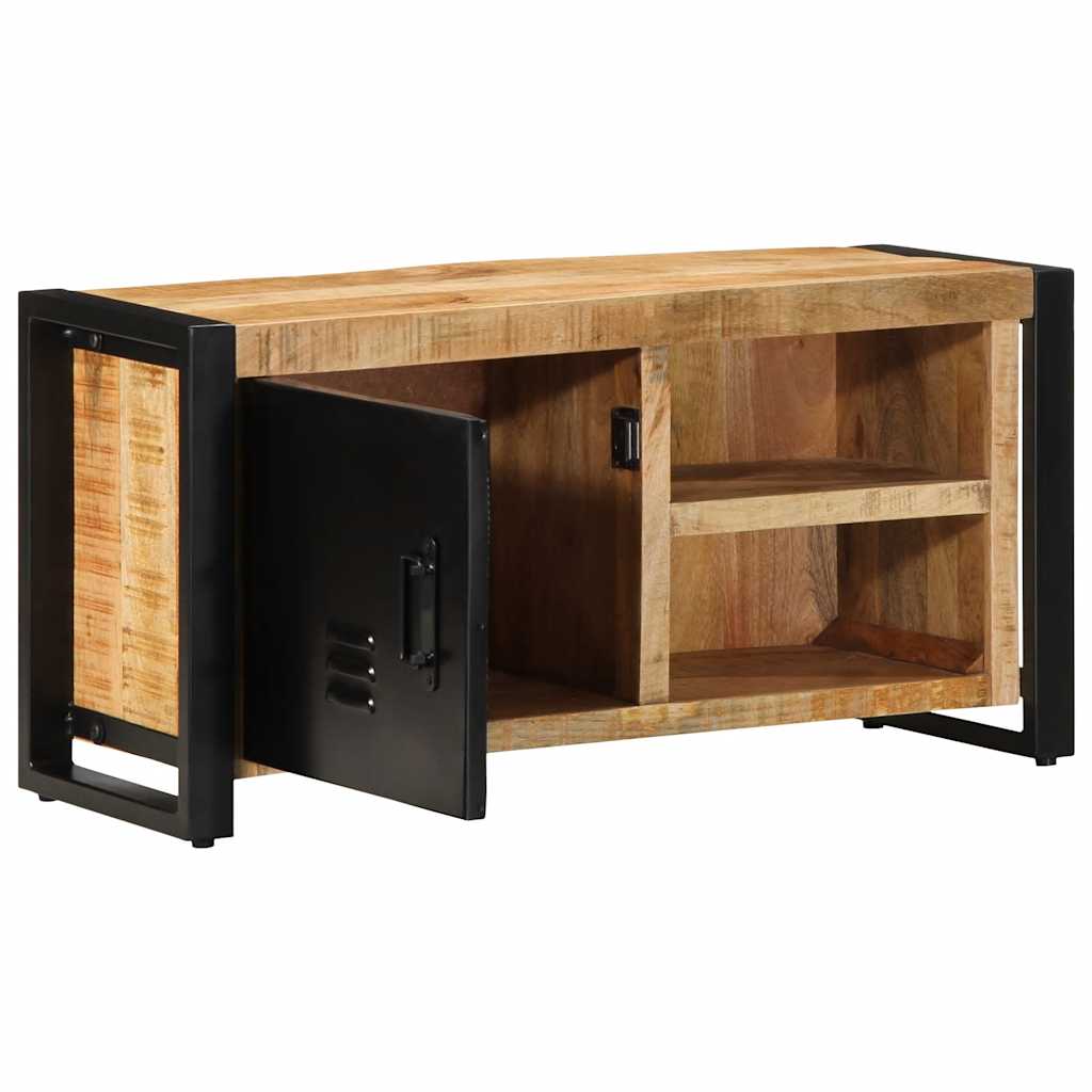 Mobile Porta TV 80x30x40 cm in Legno Massello di Mango Grezzo - homemem39