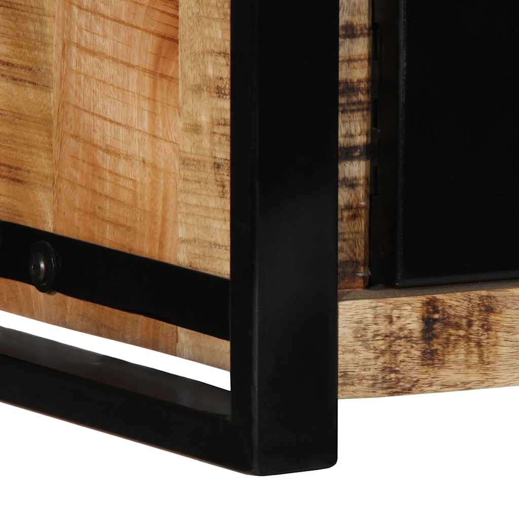 Mobile Porta TV 80x30x35 cm in Legno Massello di Mango Grezzo - homemem39