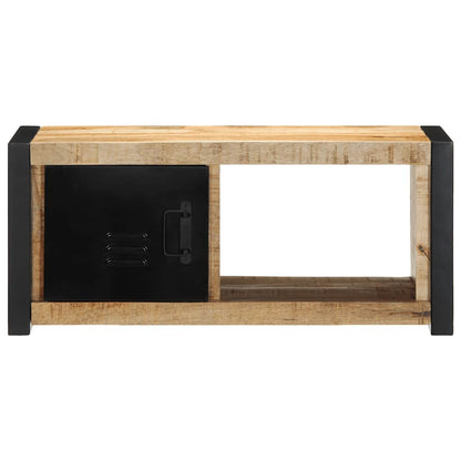 Mobile Porta TV 80x30x35 cm in Legno Massello di Mango Grezzo - homemem39