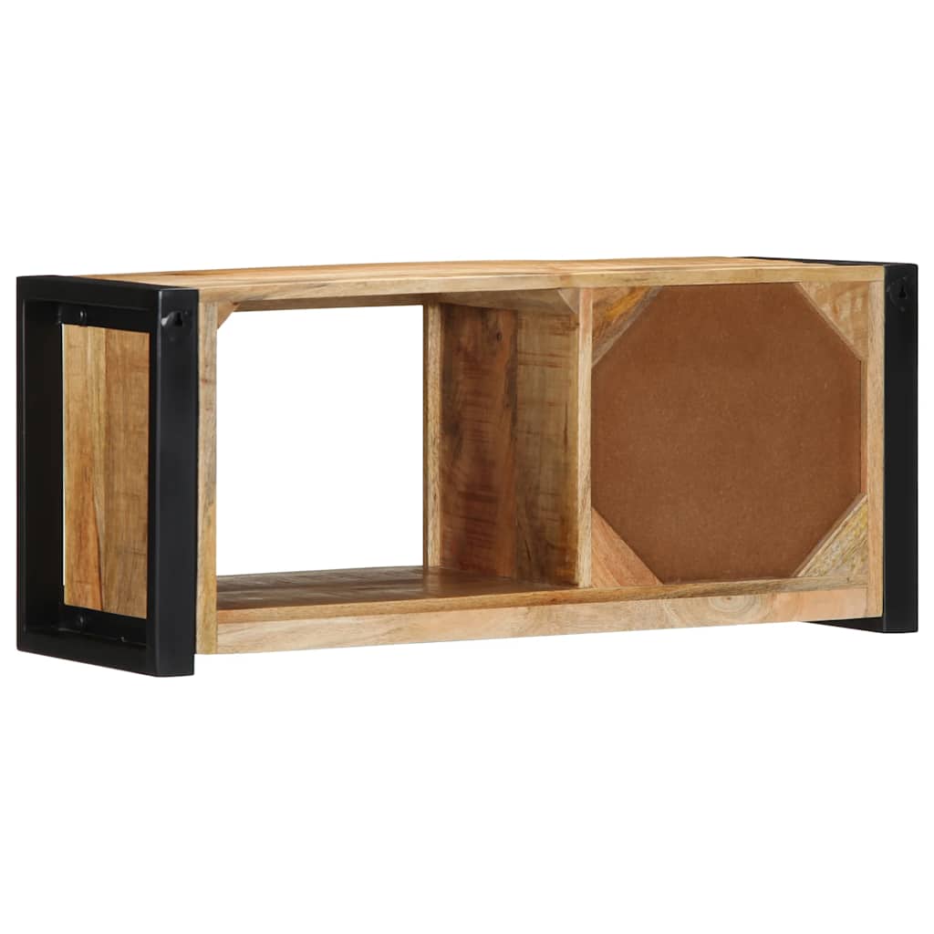 Mobile Porta TV 80x30x35 cm in Legno Massello di Mango Grezzo - homemem39