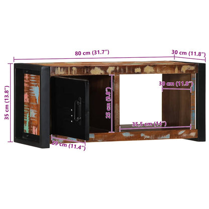 Mobile Porta TV 80x30x35 cm in Legno Massello di Recupero - homemem39