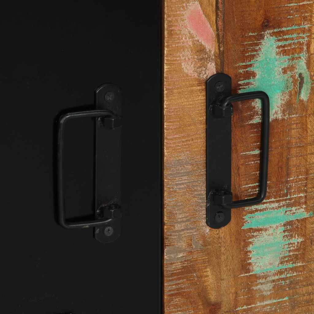 Mobiletto da Bagno con porta Marrone Legno massello di recupero