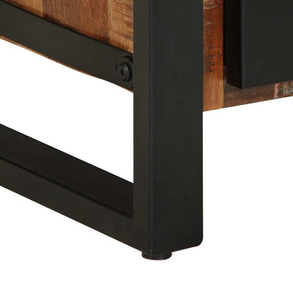 Mobiletto da Bagno con porta Marrone Legno massello di recupero