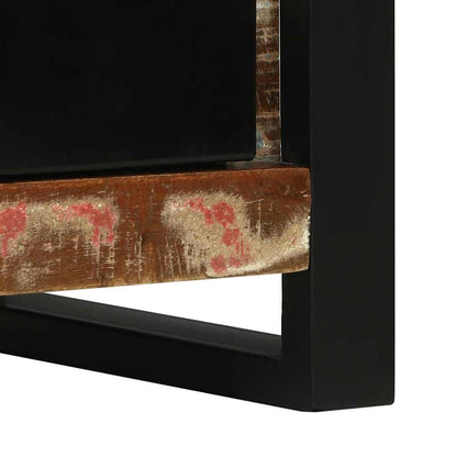 Mobiletto da Bagno con porta Marrone Legno massello di recupero