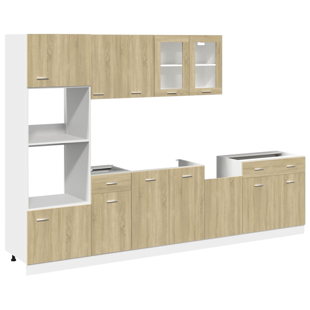 Set di Mobili Porta TV 7 pz Rovere Sonoma in Truciolato - homemem39