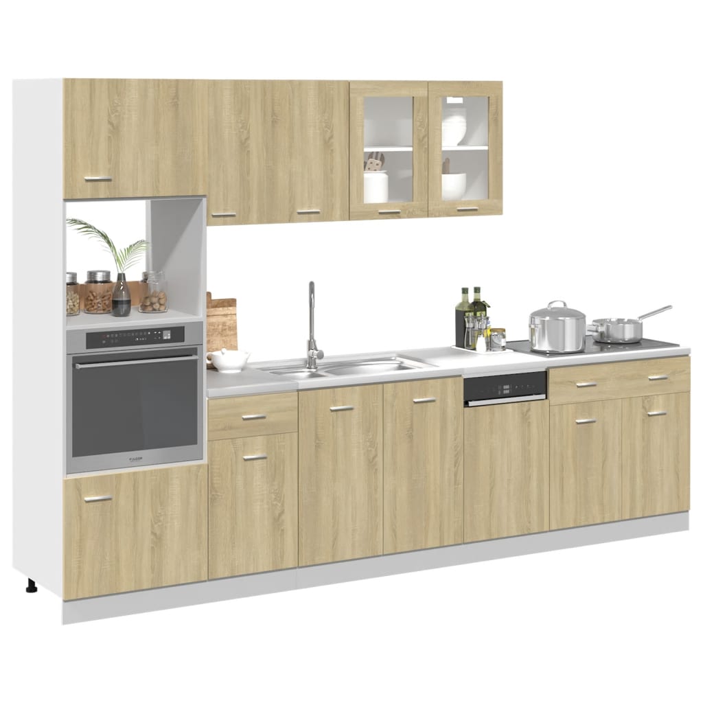Set di Mobili Porta TV 7 pz Rovere Sonoma in Truciolato - homemem39