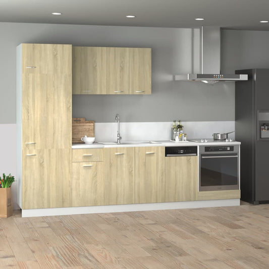 Set di Mobili Porta TV 7 pz “Lyon” Rovere Sonoma in Truciolato - homemem39
