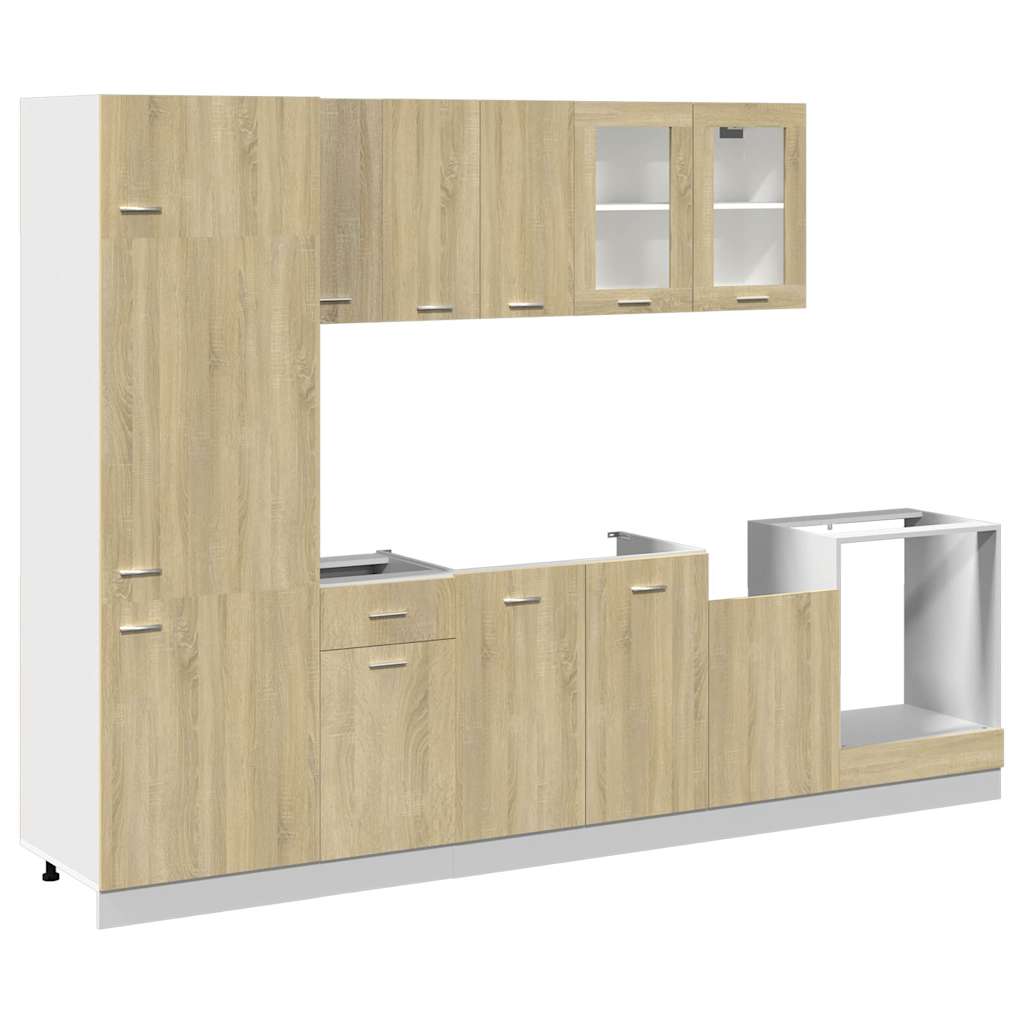 Set Mobili da Cucina 8pz “Lyon” rovere sonoma in Truciolato
