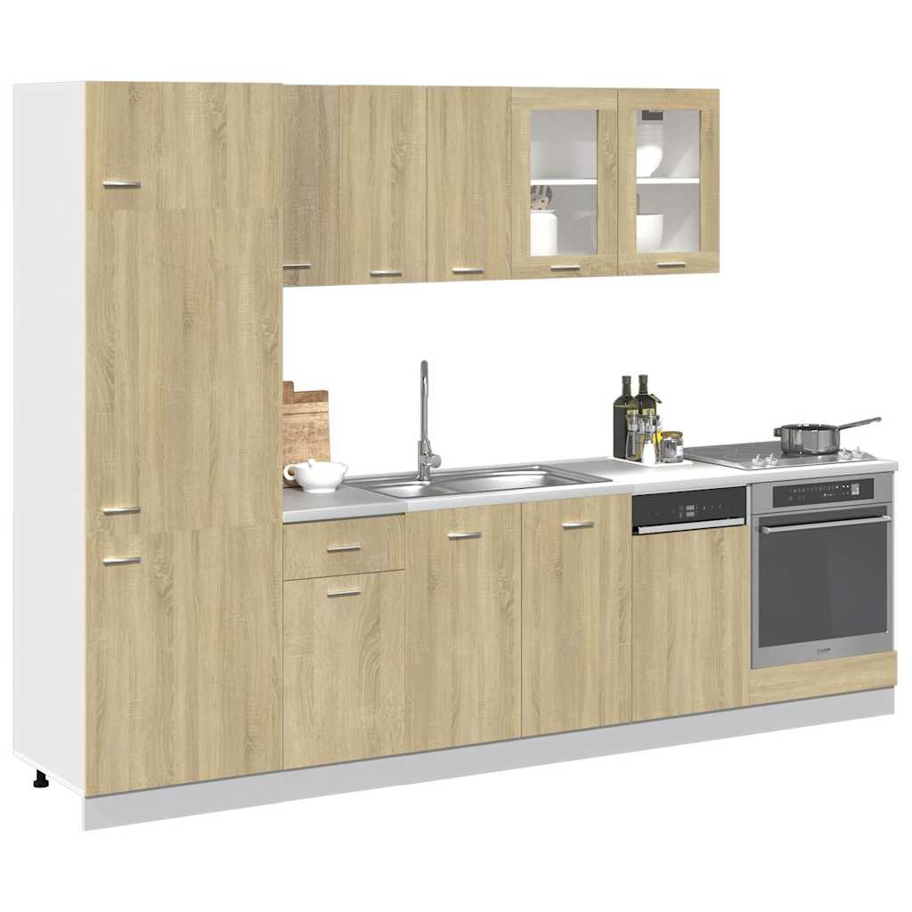 Set Mobili da Cucina 8pz “Lyon” Rovere Sonoma in Truciolato | homemem39